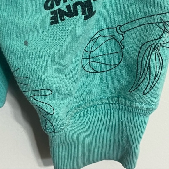 Space Jam Hoodie All Over Print Tune Squad Teal Womens Size Small Basketball - Picture 9 of 11
